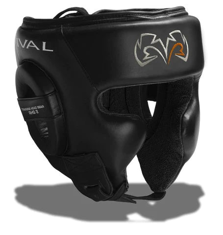 Rival RHG2 Hybrid Headgear - Boxing, Training, Leather Black