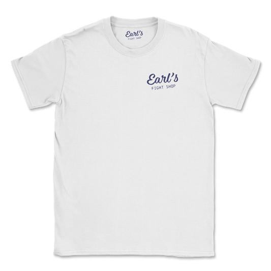 Earls x Jappy Tee - boxing gloves inspired. White Front View