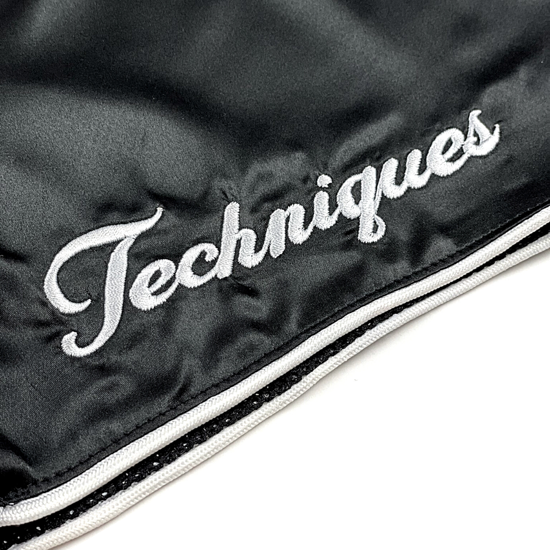 Rose Retro Boxing Shorts with Embroidery Black