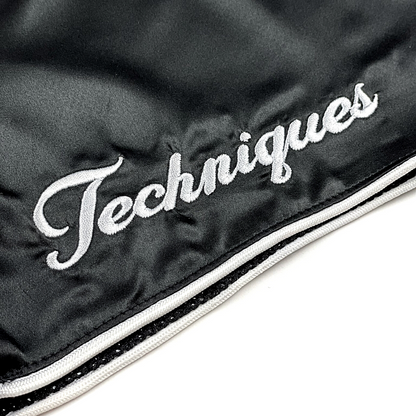 Rose Retro Boxing Shorts with Embroidery Black