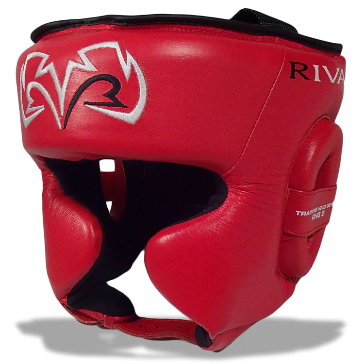 Rival RHG2 Hybrid Headgear - Boxing, Training, Leather Red