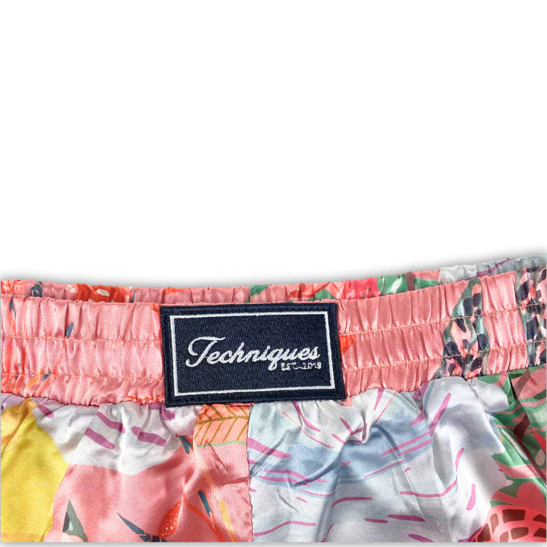 Floral Muay Thai Shorts - Retro Boxing Gear Top View