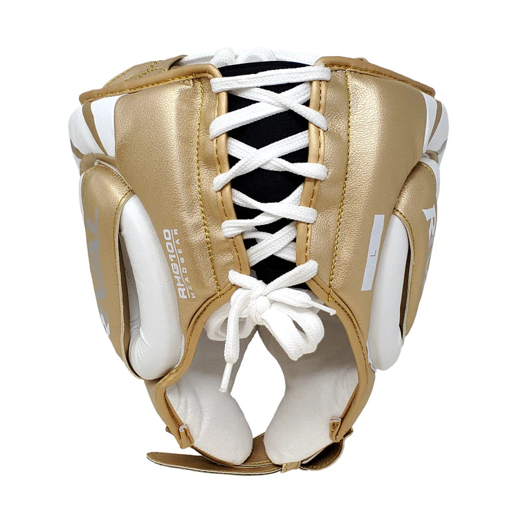 Rival RHG100 Professional Headgear - Boxing Gear White Back View