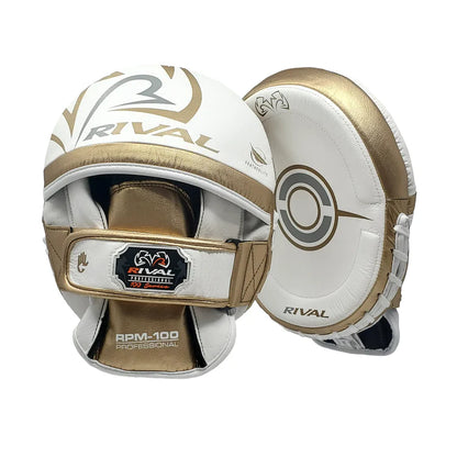 RPM100 Professional Punch Mitts - Handcrafted, Ergonomic, Durable, Boxing Mitts, Training Pads White Whole View